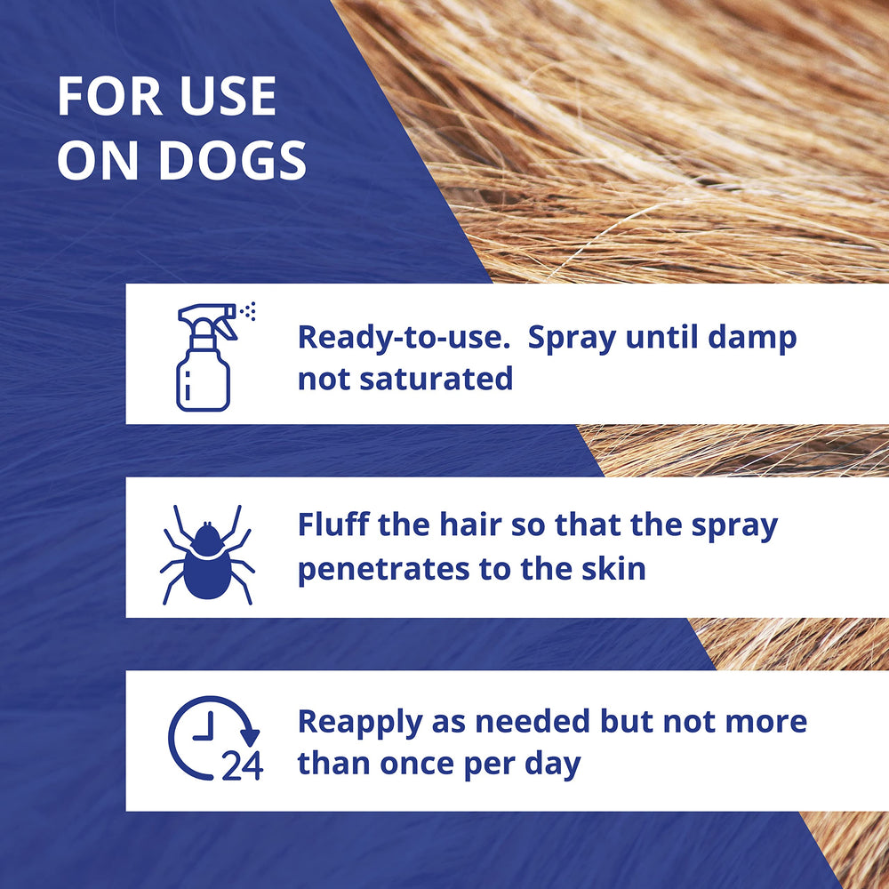 Farnam Flea Halt on dog coat demonstrates protective coverage for pests.