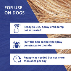 Farnam Flea Halt on dog coat demonstrates protective coverage for pests.