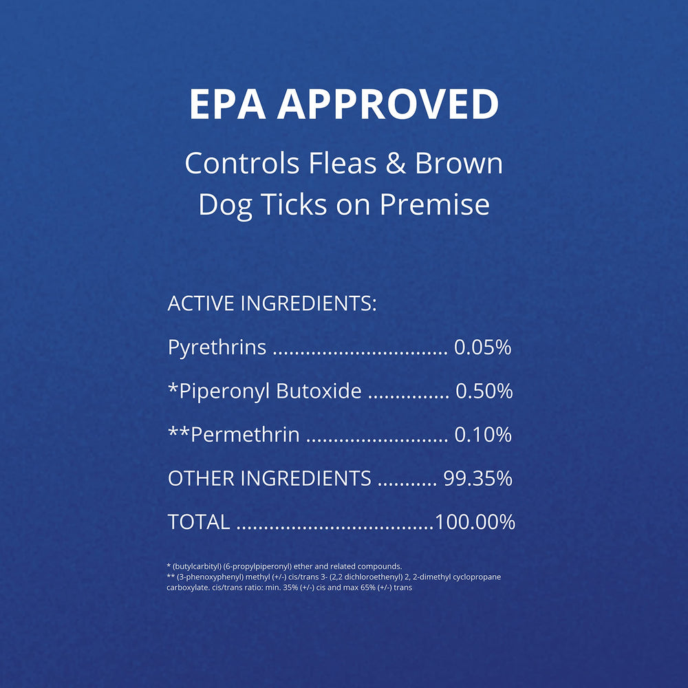 Farnam Flea Halt premises spray targets resting areas for pest control.