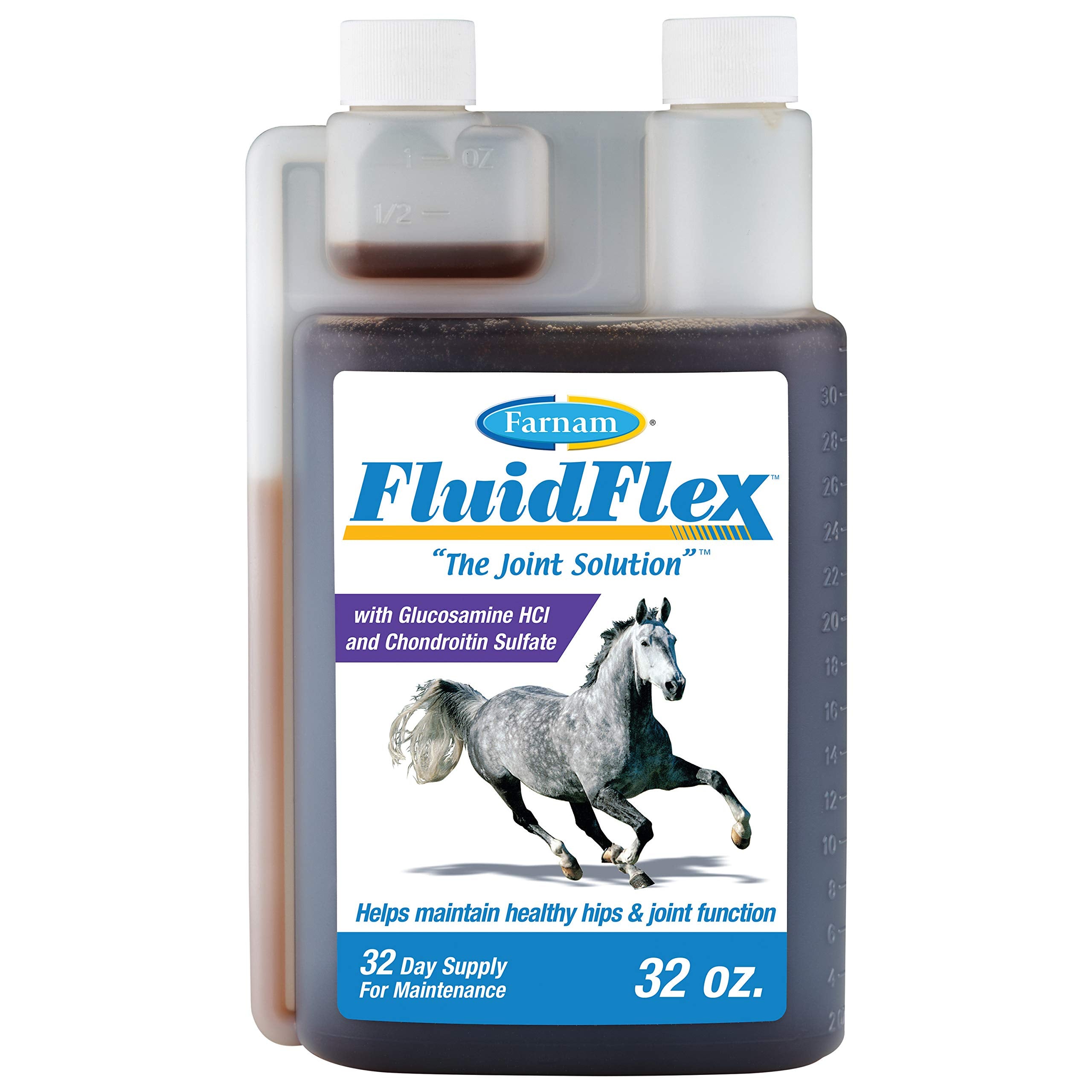 Farnam FluidFlex bottle front showing joint support formula for horses.