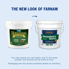 Farnam Horseshoer’s Secret alfalfa pellets shown as a palatable hoof nutrient mix