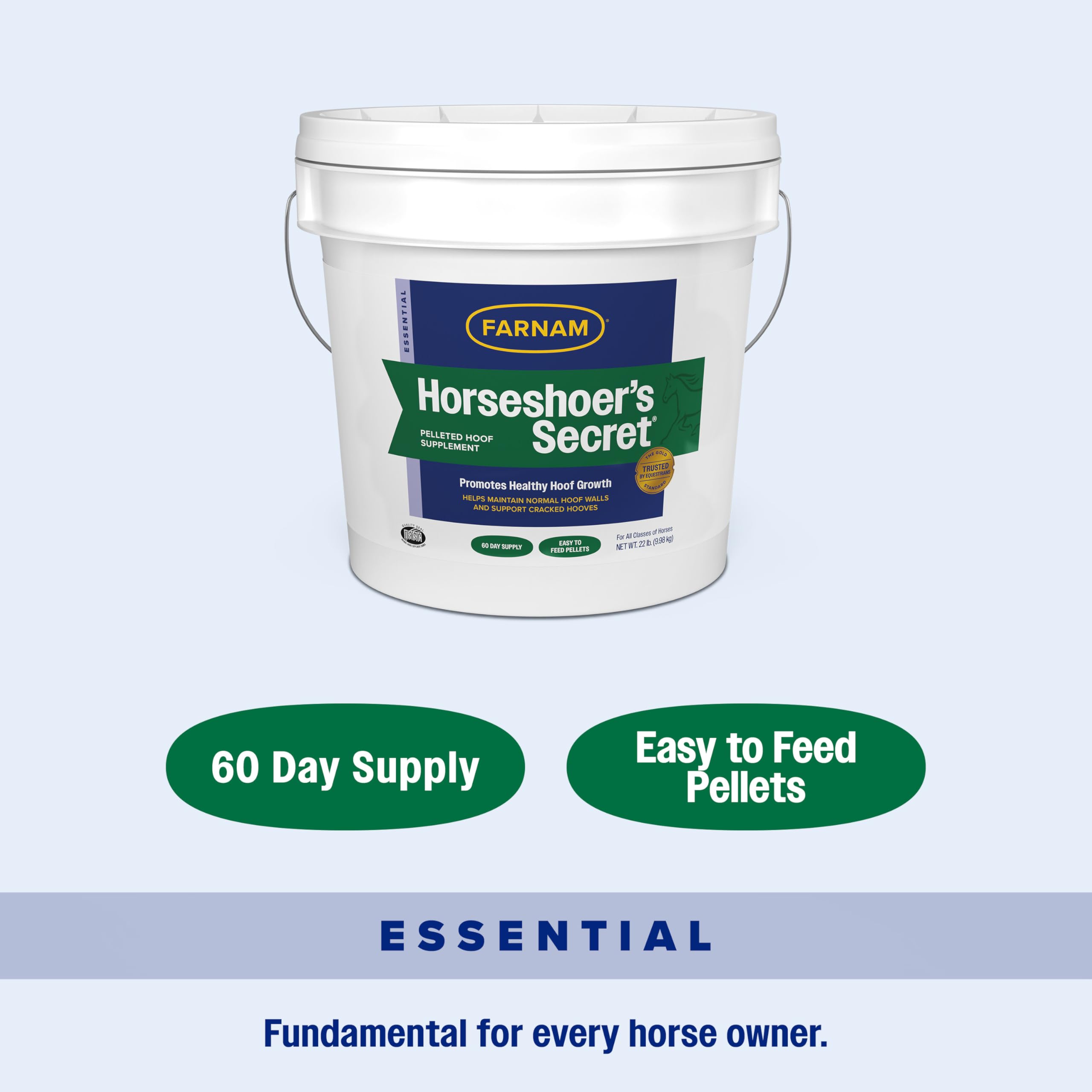 Farnam Horseshoer’s Secret daily dosing supports year-round hoof health