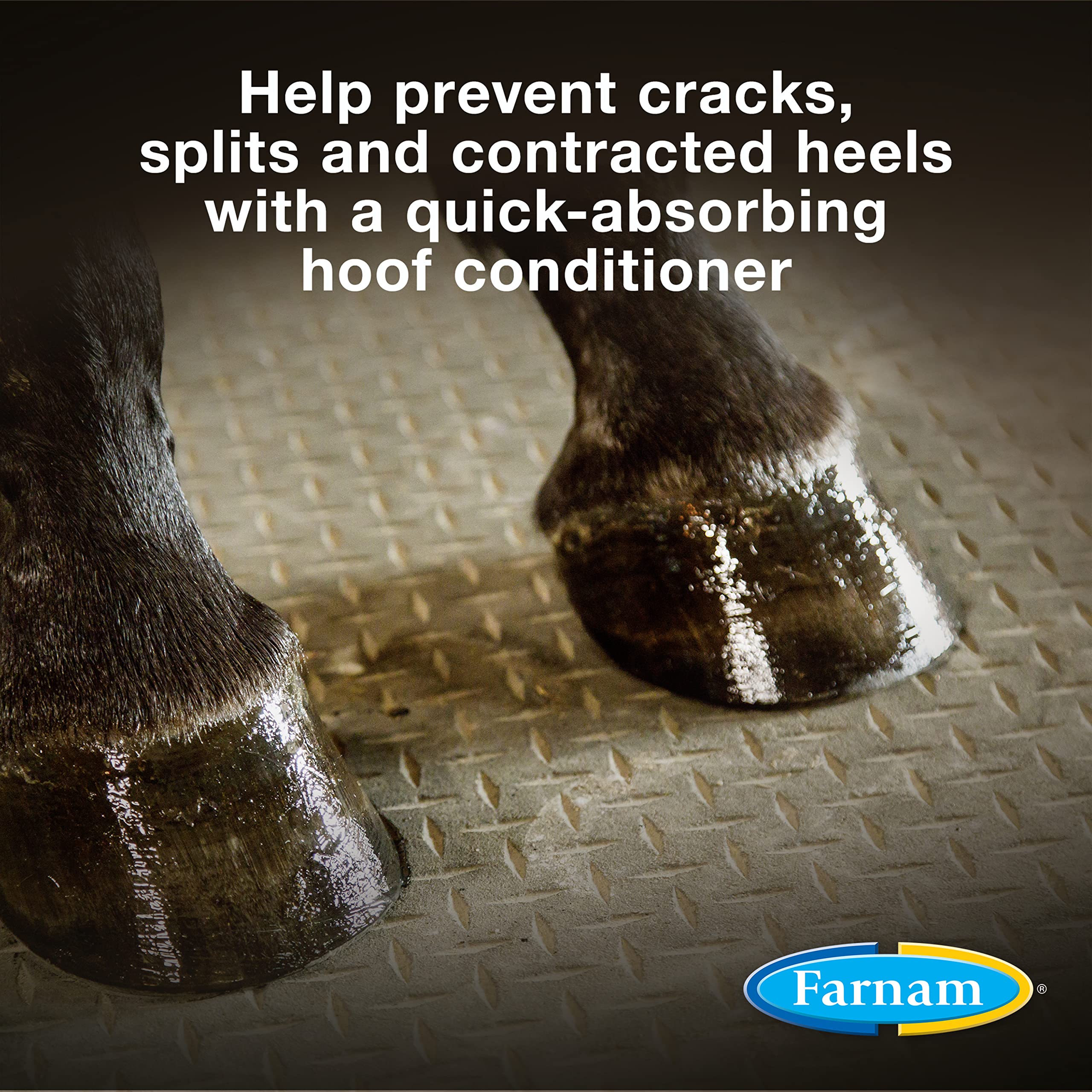Farnam Horseshoer’s Secret hoof oil closeup shows rich conditioning for dry hooves