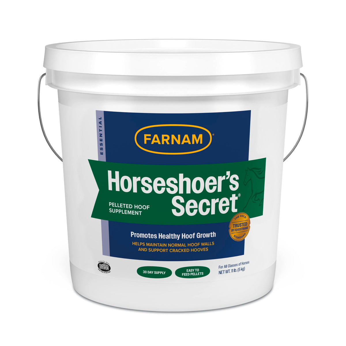Farnam Horseshoer’s Secret hoof pellets bag for daily hoof nutrition.