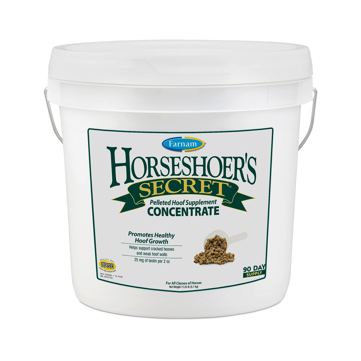 Farnam Horseshoer’s Secret hoof supplement bottle ready to feed.