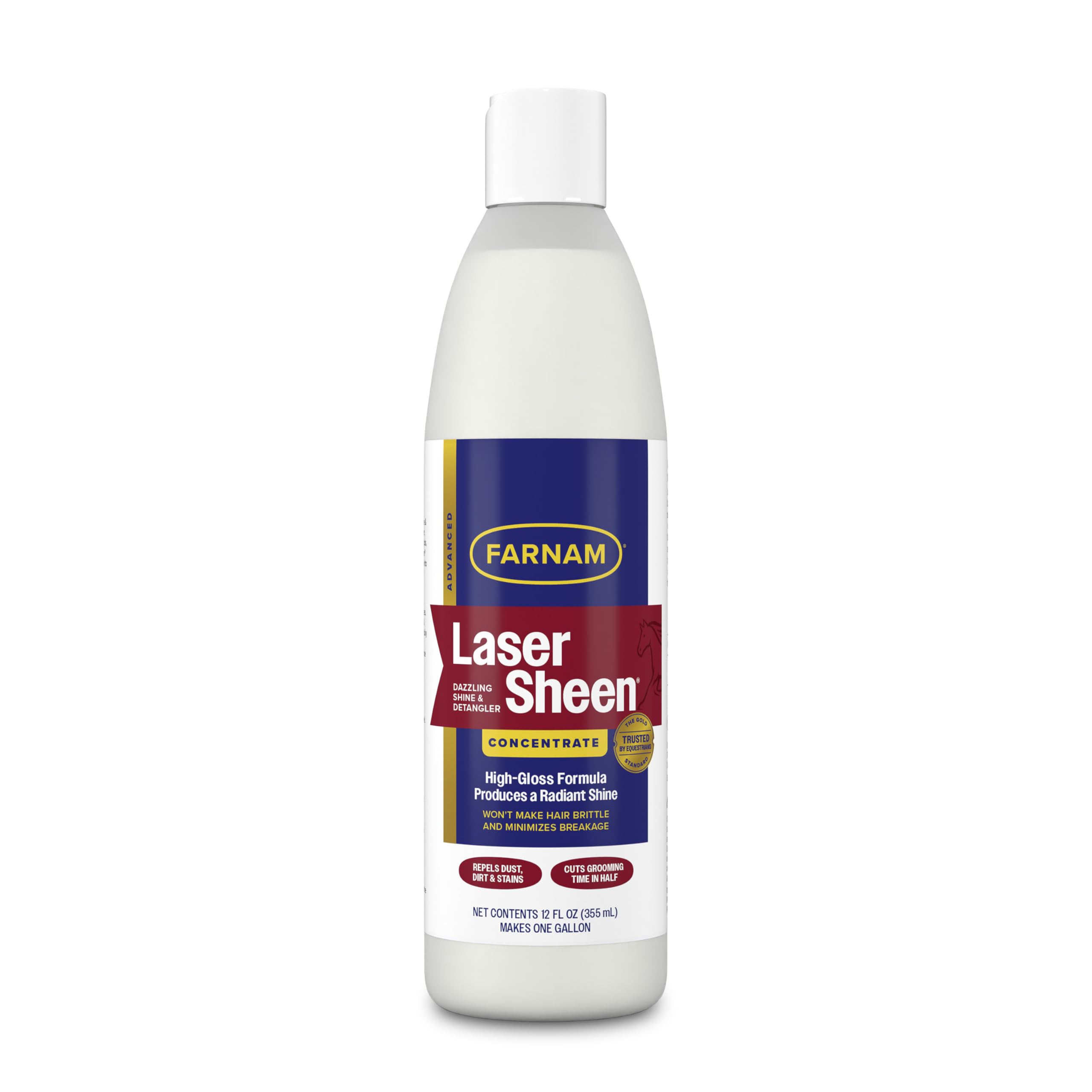 Farnam Laser Sheen bottle pour demonstrates easy dilution for grooming.
