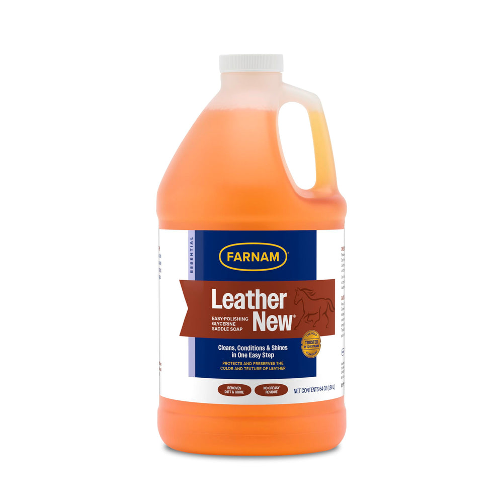 Farnam Leather New saddle soap bottle front for easy leather care