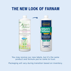 Farnam Nature’s Defense concentrate bottle labeled for easy dilution with water.