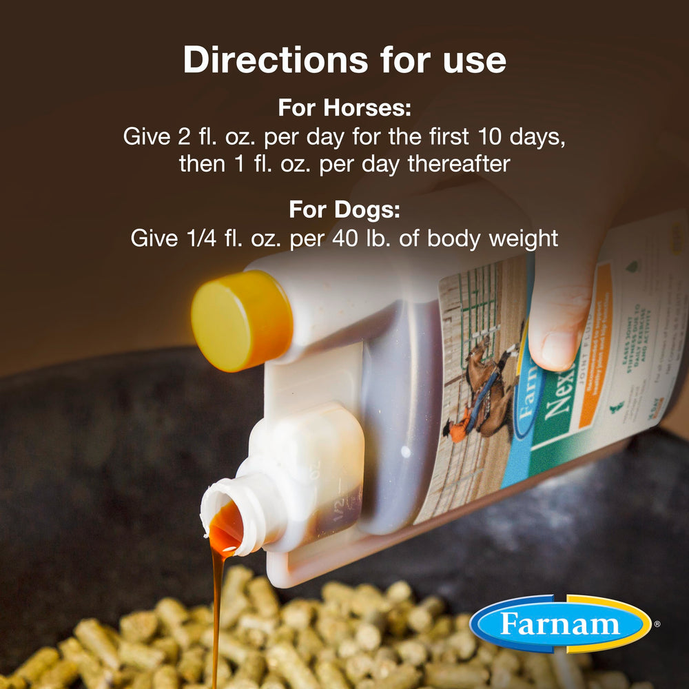 Farnam Next Level Joint Fluid label closeup showing key joint health ingredients.
