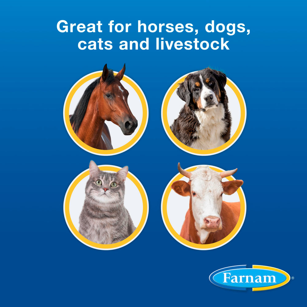 Farnam Purishield used across horses, dogs, cats, and livestock for care.