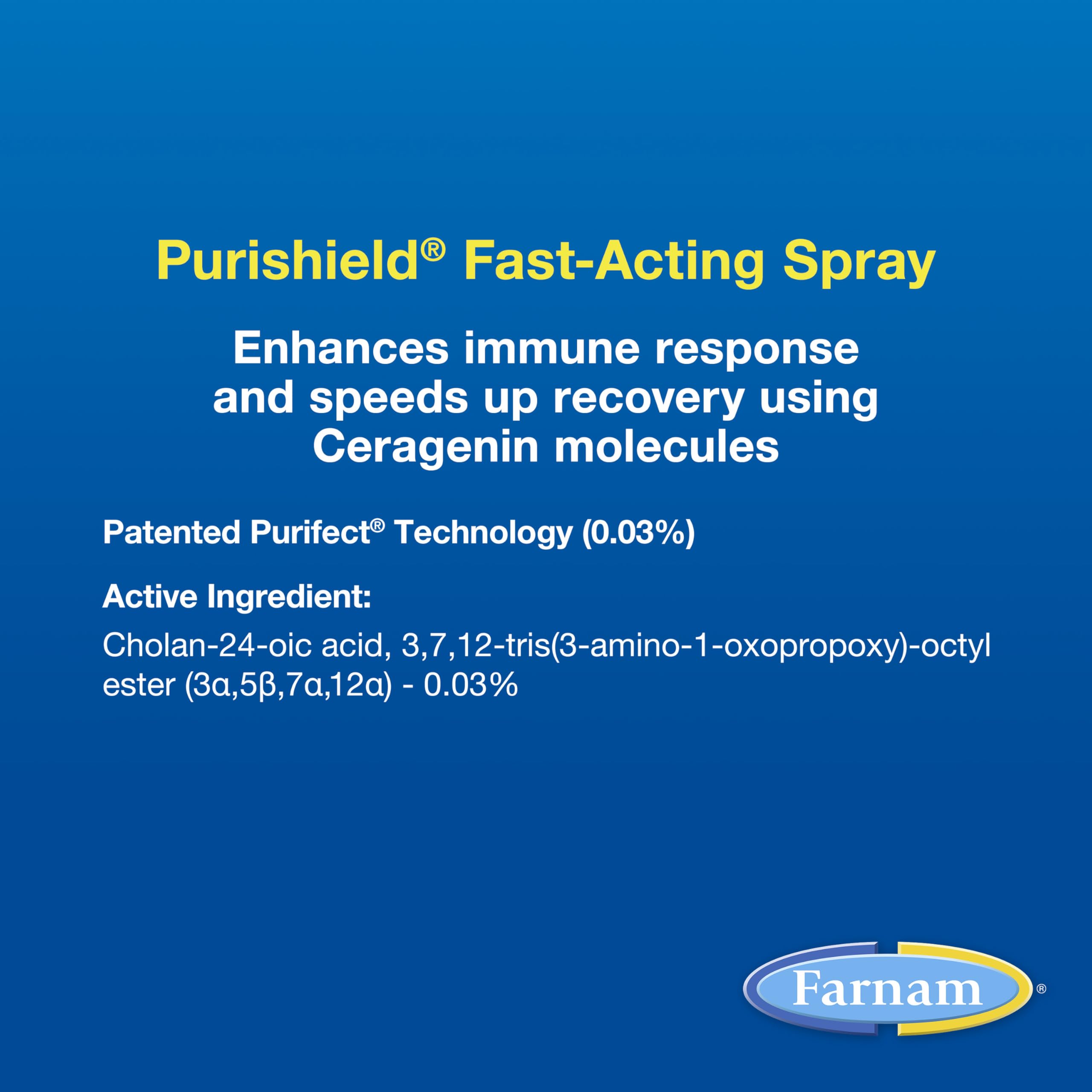 Farnam Purishield wound care system closeup highlighting a non-irritating formula.