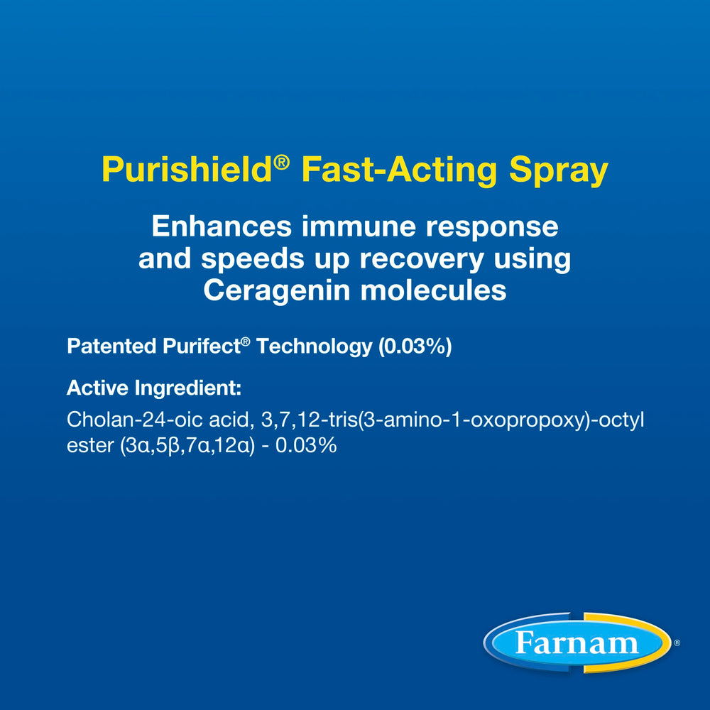 Farnam Purishield wound care system closeup highlighting a non-irritating formula.