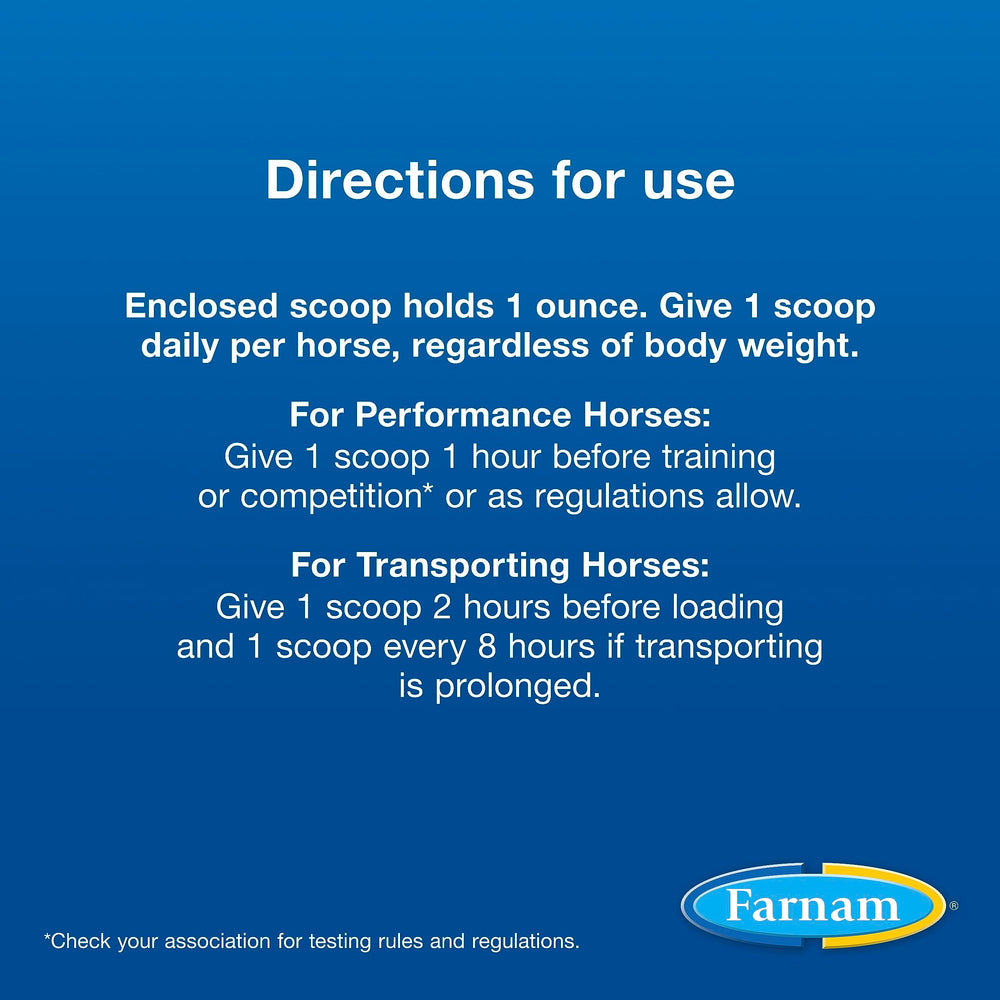 Pellets mixed with grain illustrate easy daily feeding for horses
