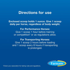 Pellets mixed with grain illustrate easy daily feeding for horses