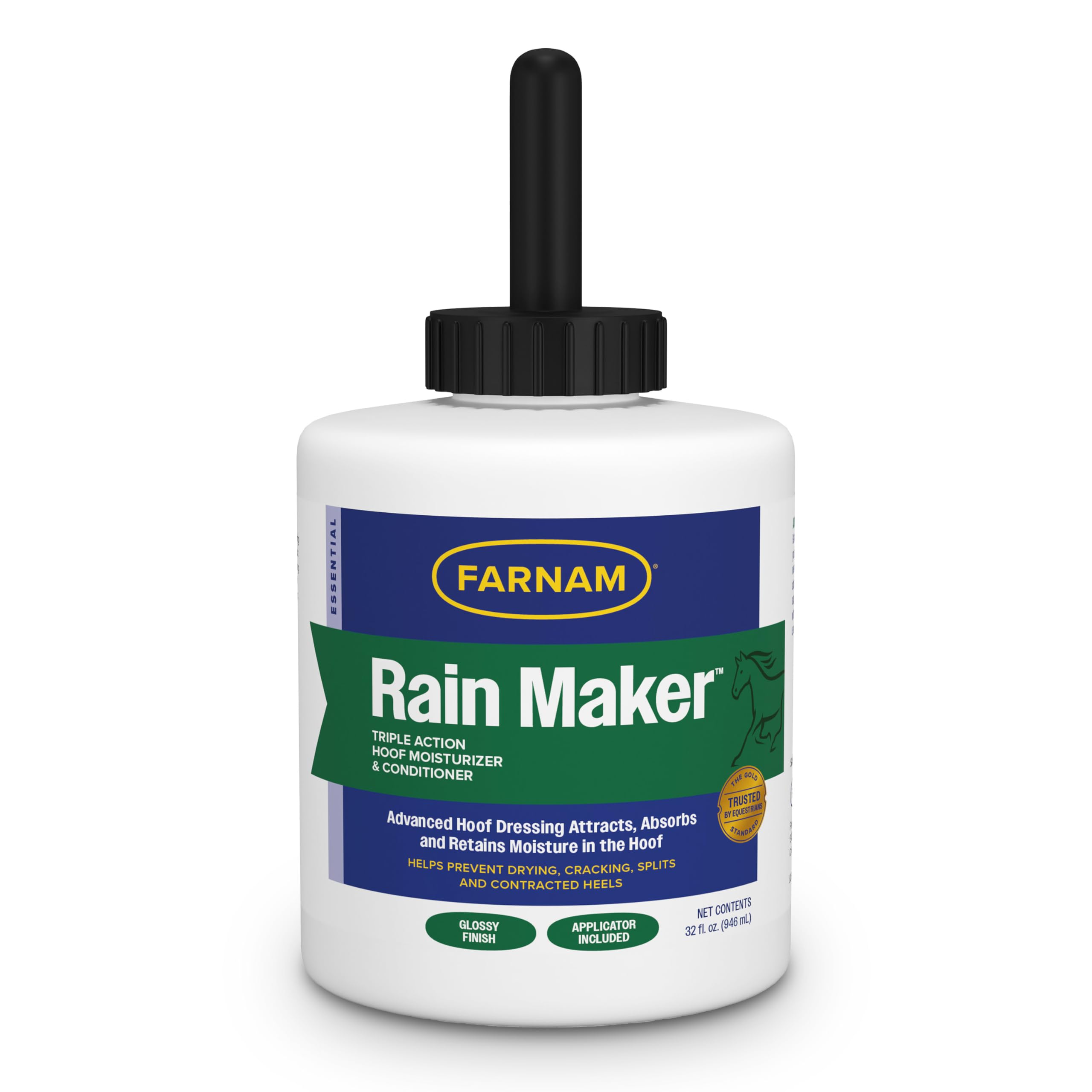 Farnam Rain Maker bottle with built-in brush for easy hoof application