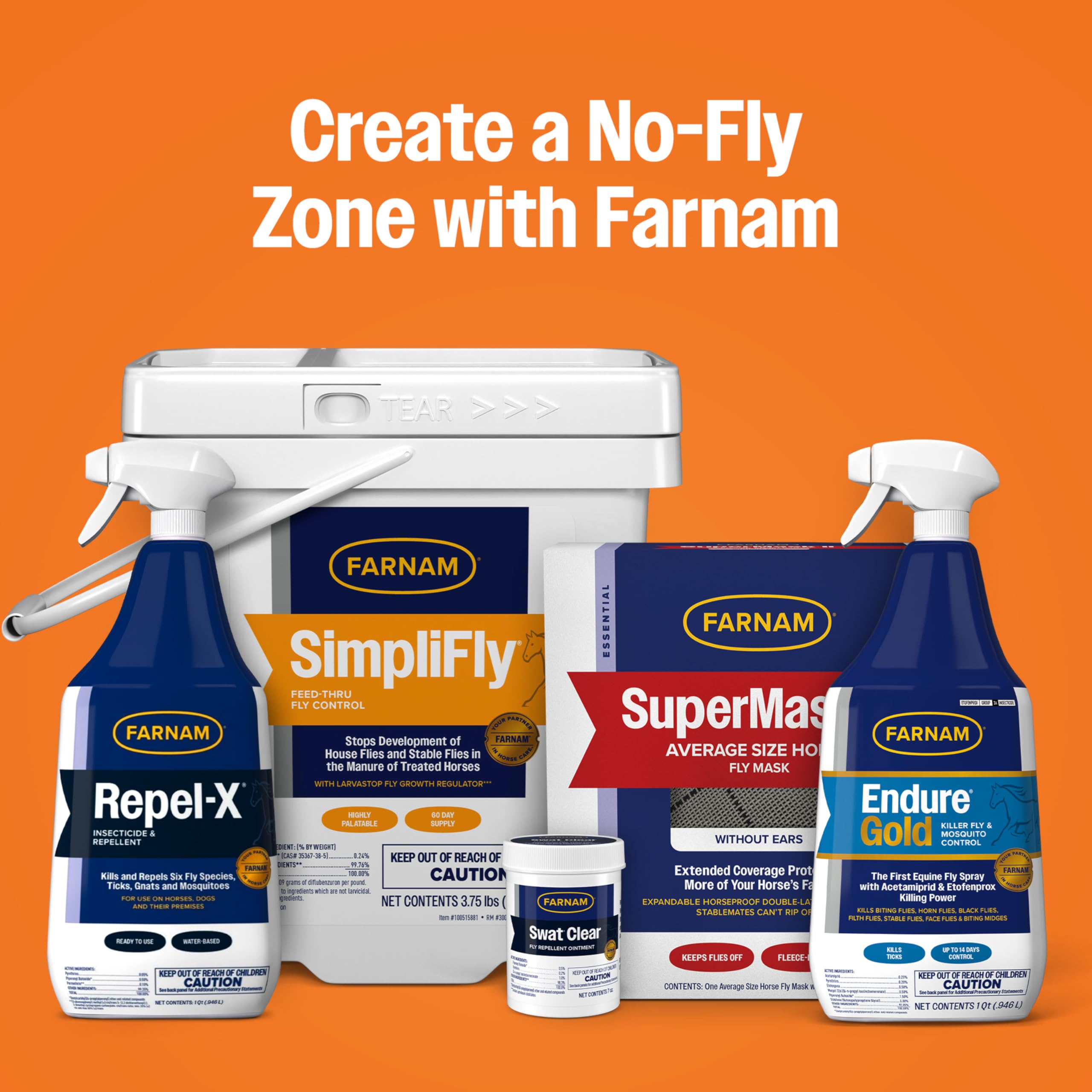 Farnam Repel-X PE spray on horse coat for full-body coverage.