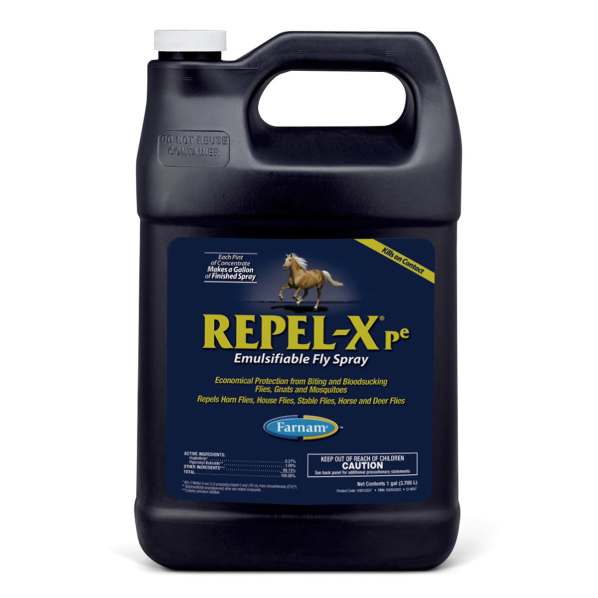 Farnam Repel-X pe fly spray concentrate bottle and label for easy dilution.