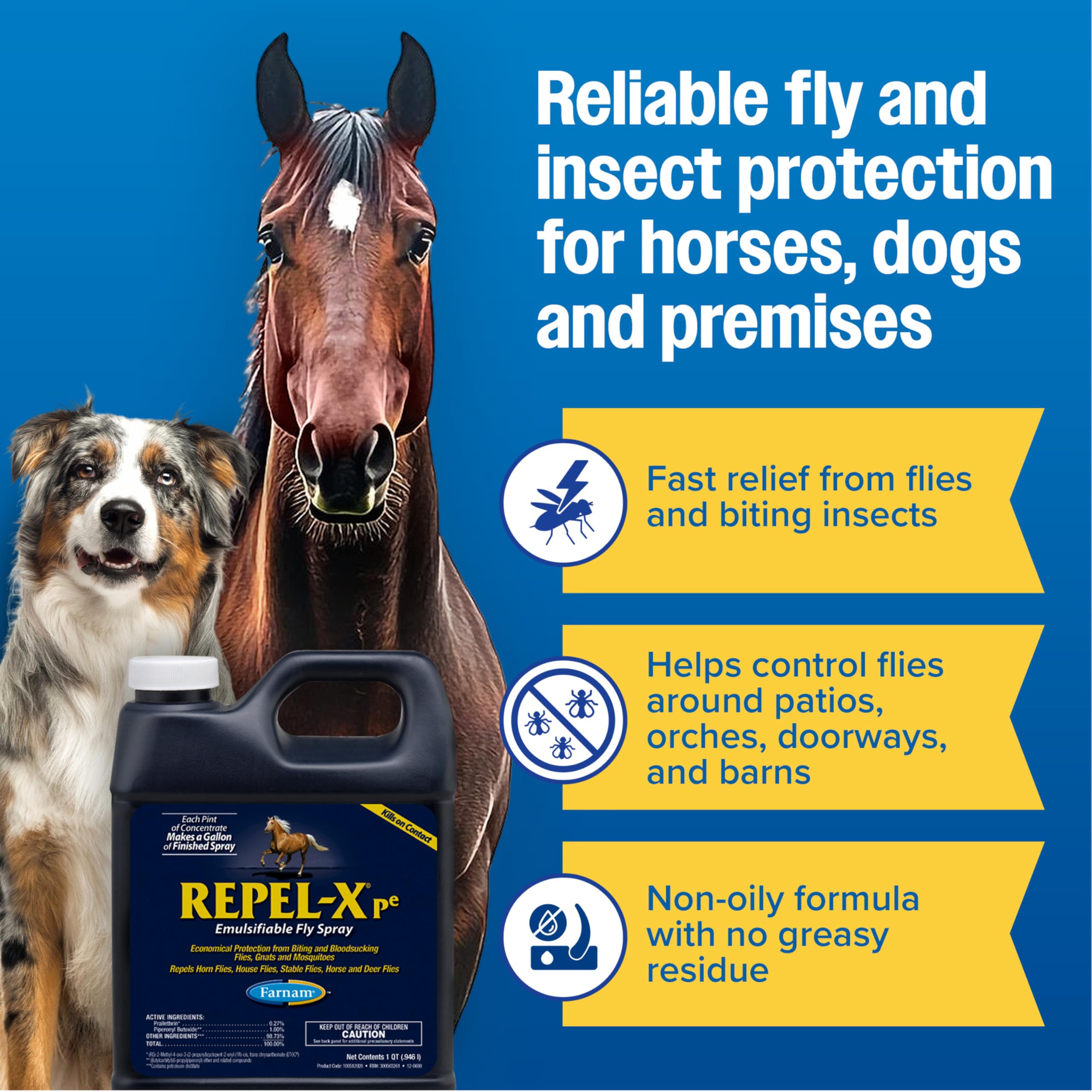 Barn area treated with Repel-X pe for pasture pest control.