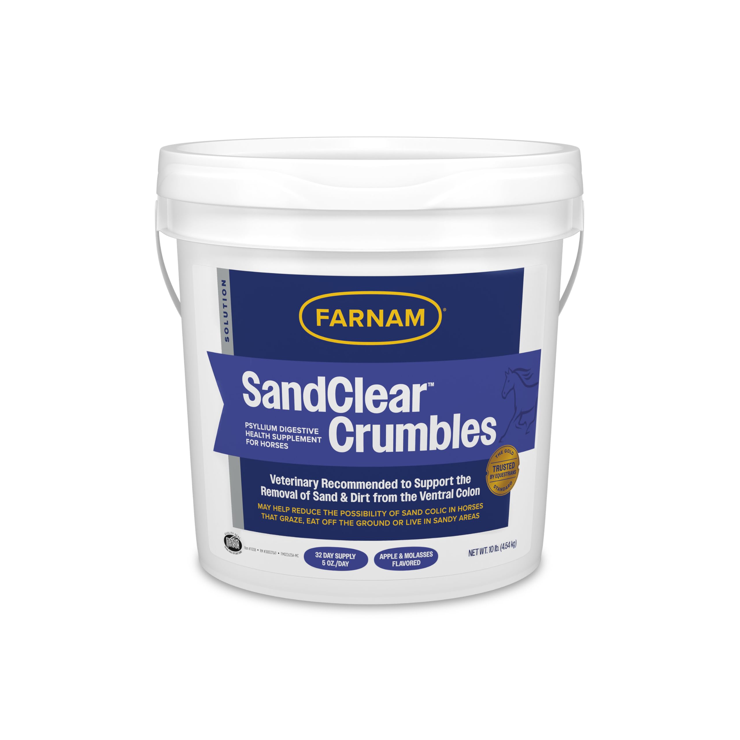 Farnam SandClear Crumbles bottle with apple flavor for easy dosing