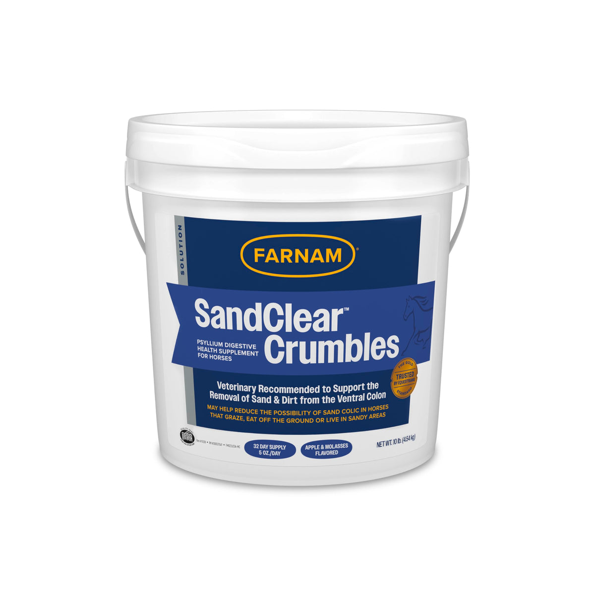 Farnam SandClear Crumbles bottle with apple flavor for easy dosing