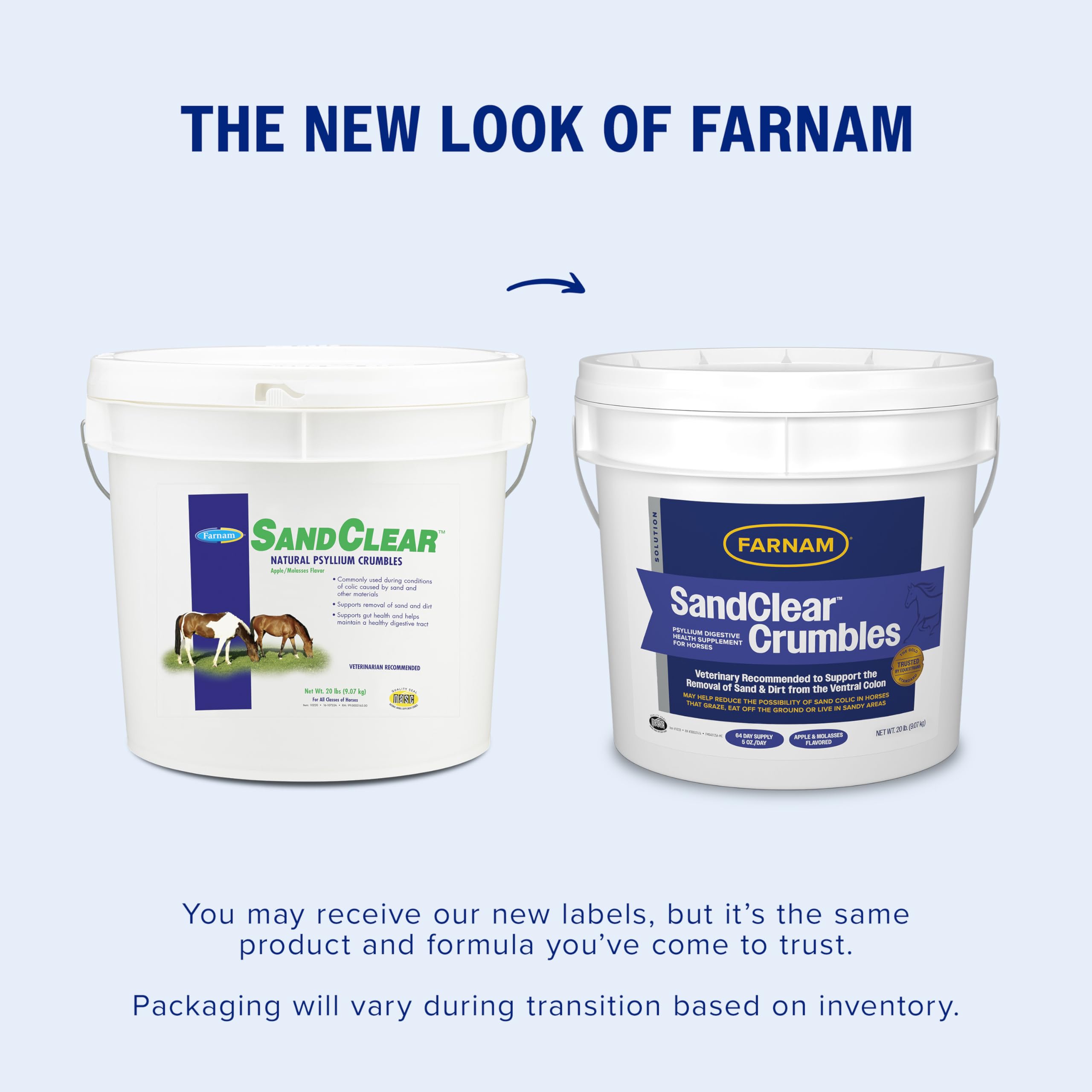 Farnam SandClear Crumbles dispensing scoop for precise dosing.
