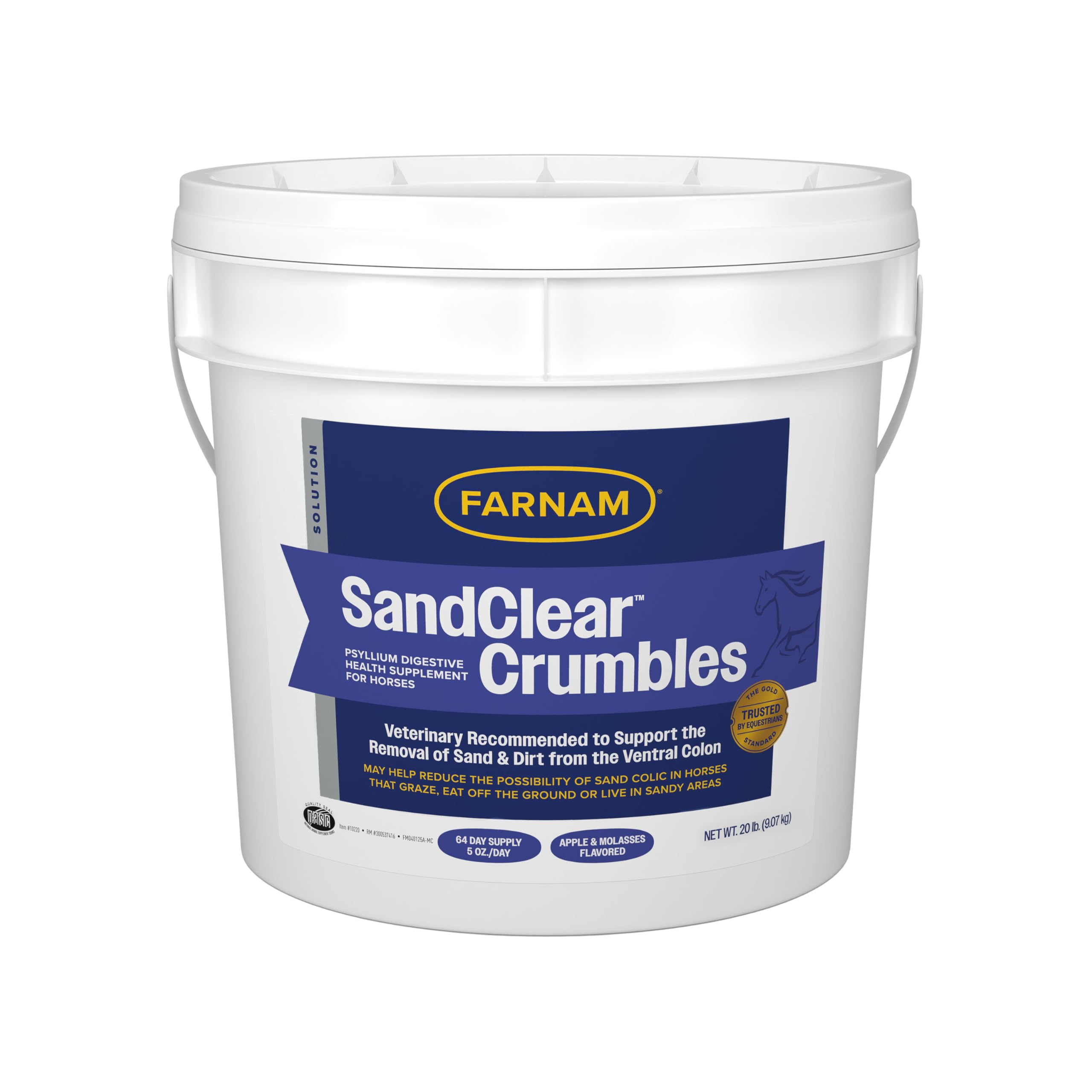 Farnam SandClear Crumbles tub for easy administration and palatable sand reduction.