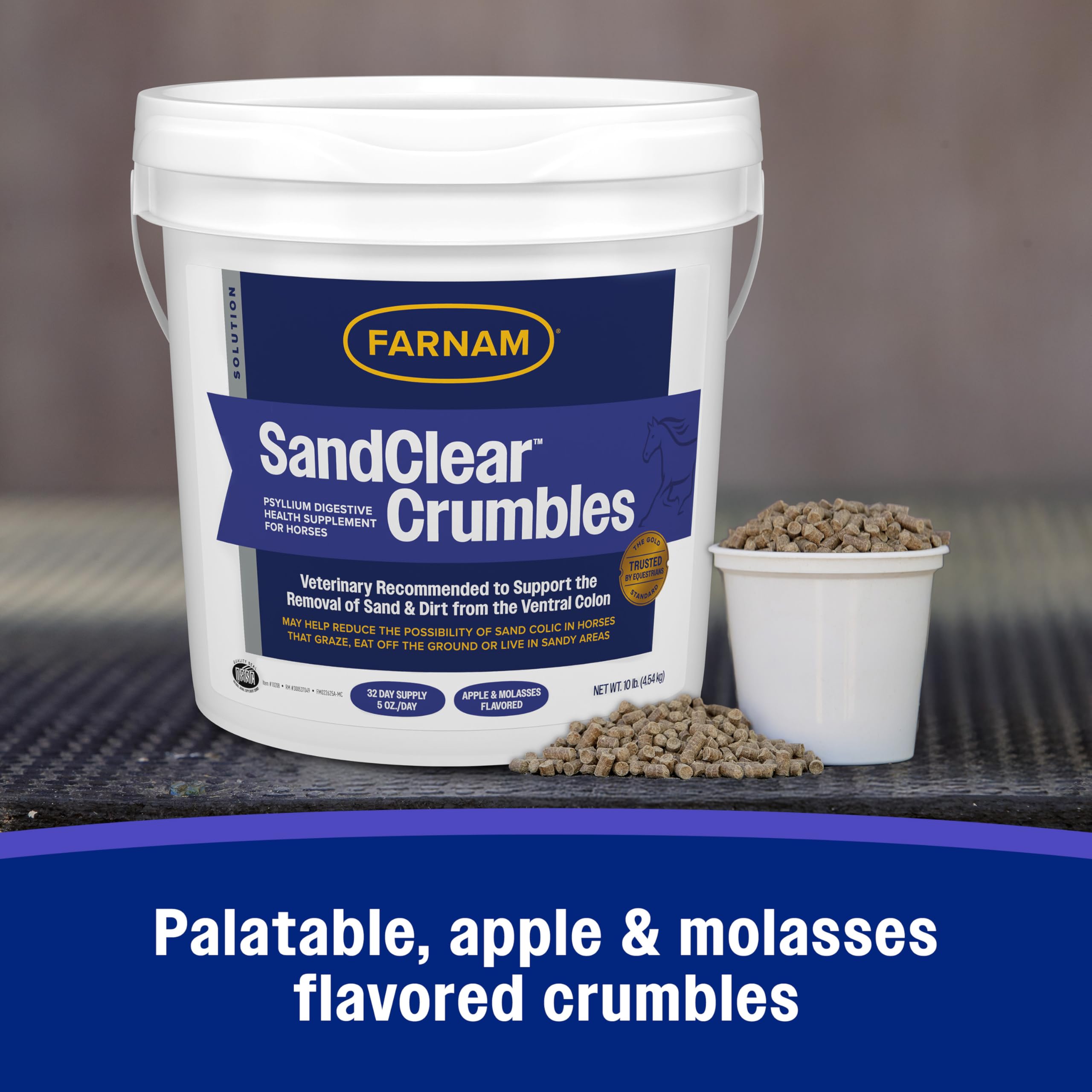 Farnam SandClear Crumbles ventral colon support visualization