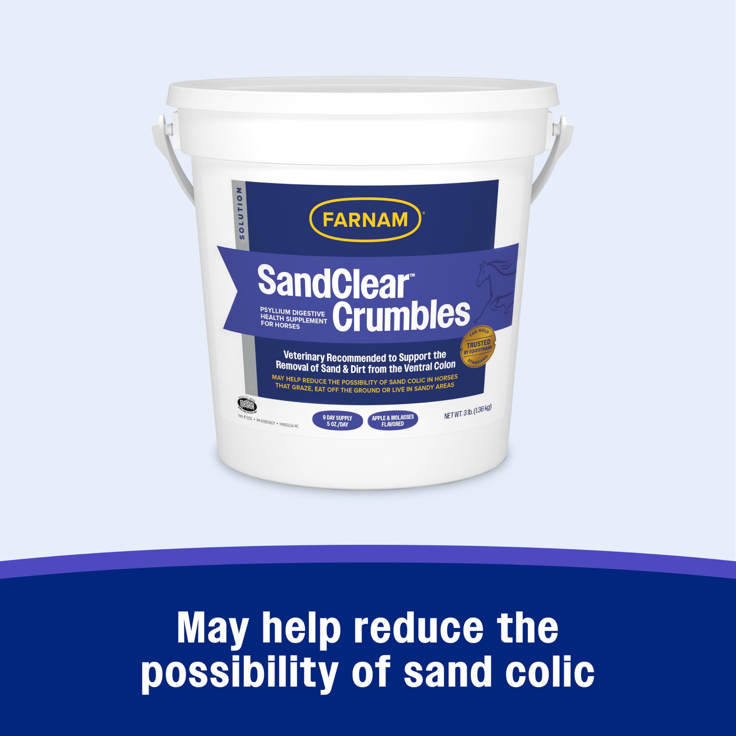 Farnam SandClear psyllium texture closeup, premium husk for sand removal