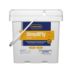 Farnam SimpliFly pellets added to daily feed for consistent fly control.