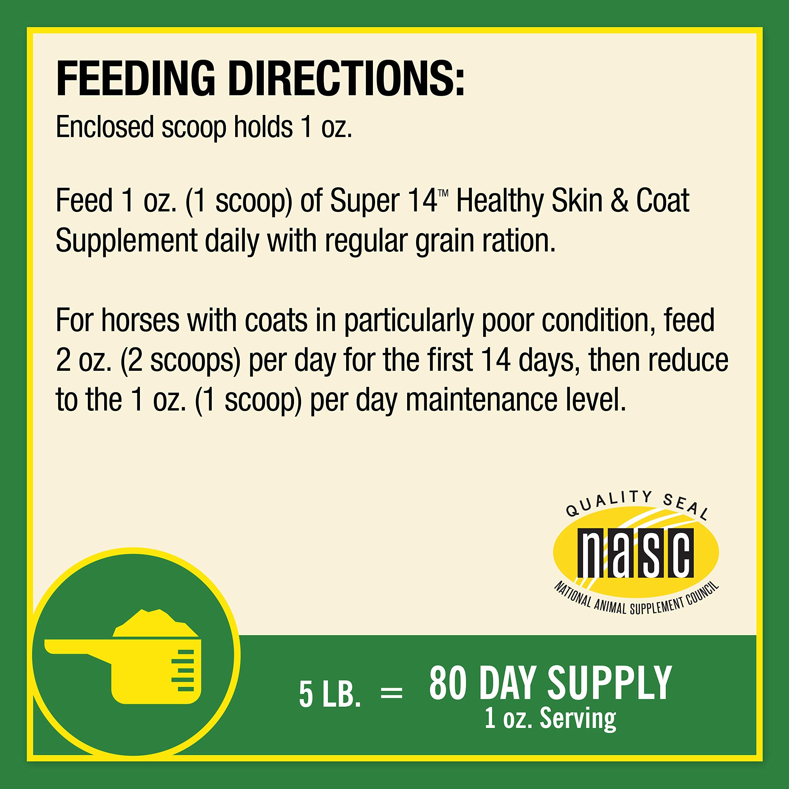 Farnam Super 14 packaging front on shelf signals year-round coat care and value.