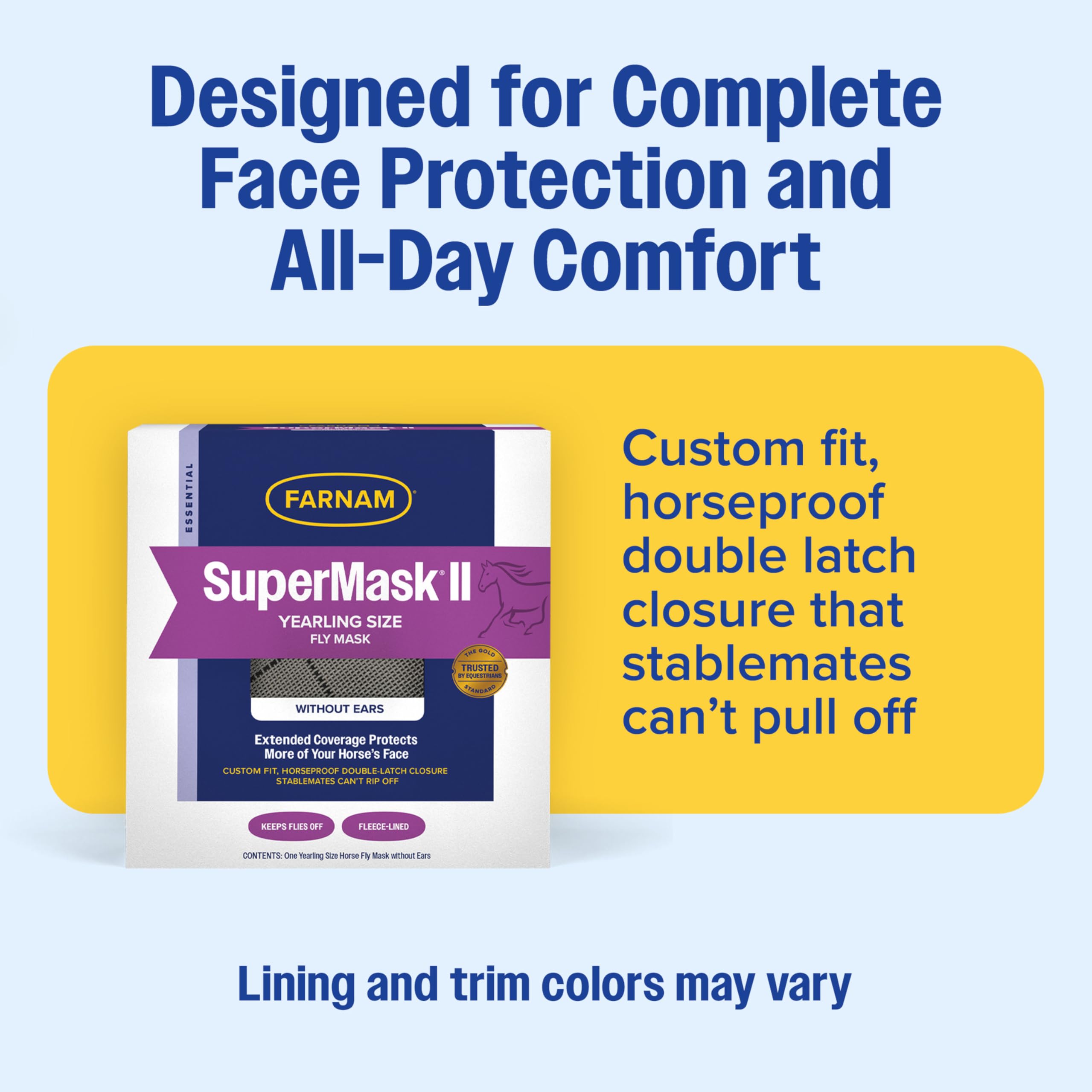 Farnam SuperMask II clear mesh maintains visibility while protecting eyes