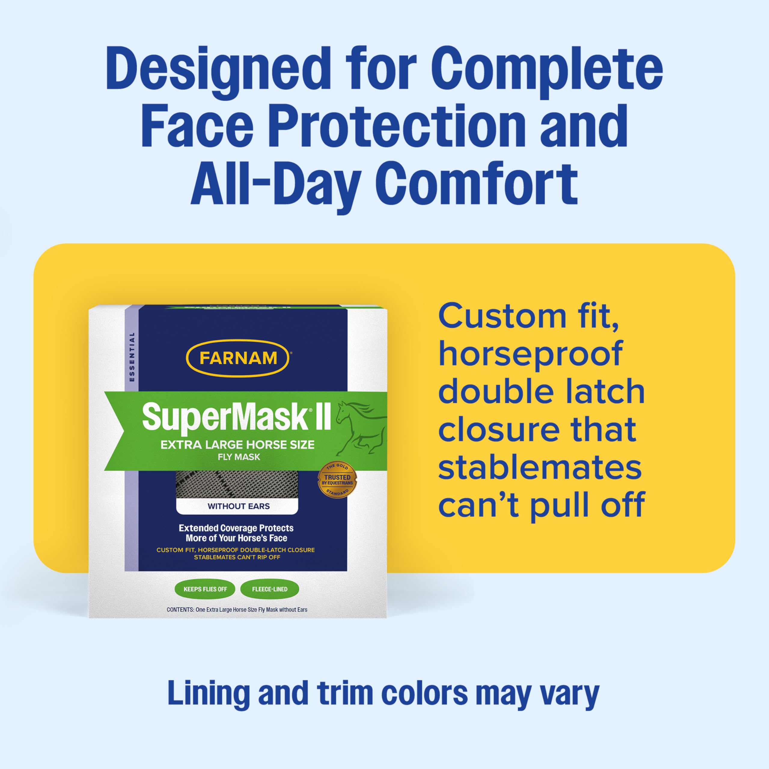 Farnam SuperMask II clear see-through mesh keeps vision unobstructed