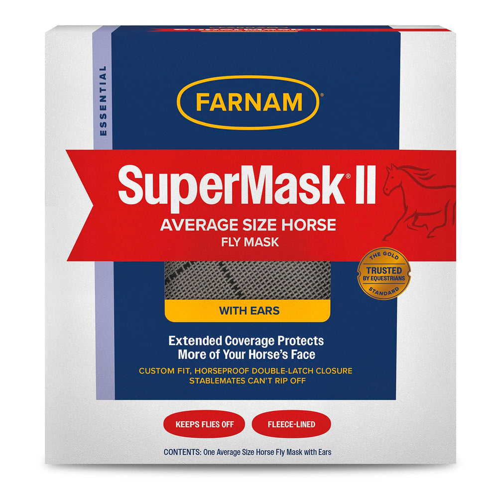 Farnam SuperMask II with ears shields horse eyes from flies during turnout