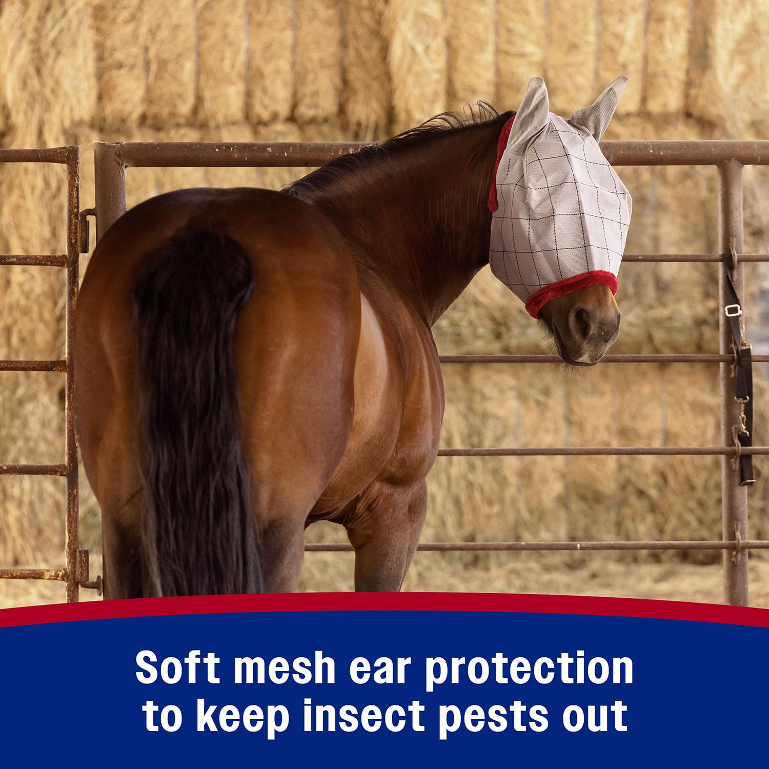 Farnam SuperMask II UV shield provides sun protection during riding