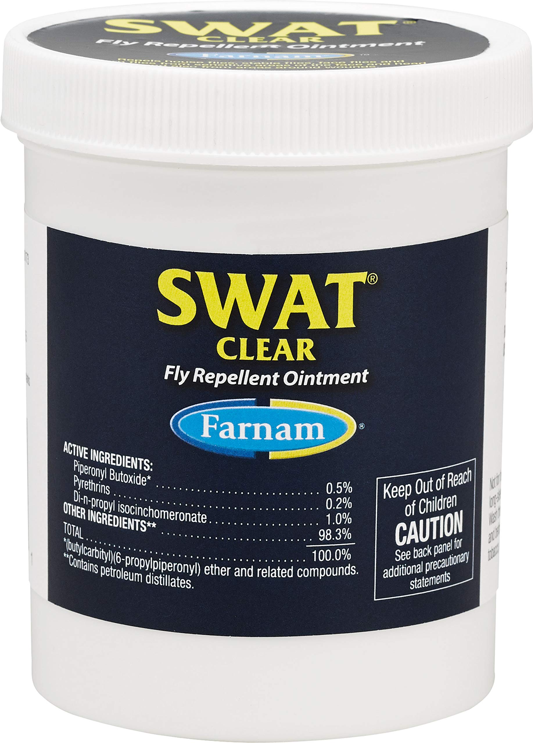 Farnam Swat Fly Ointment bottle for horses protects wounds and repels flies.