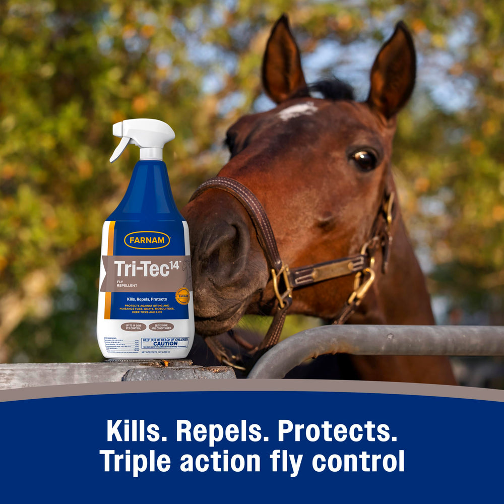 Farnam Tri-Tec 14 quick knockdown action against flies in seconds
