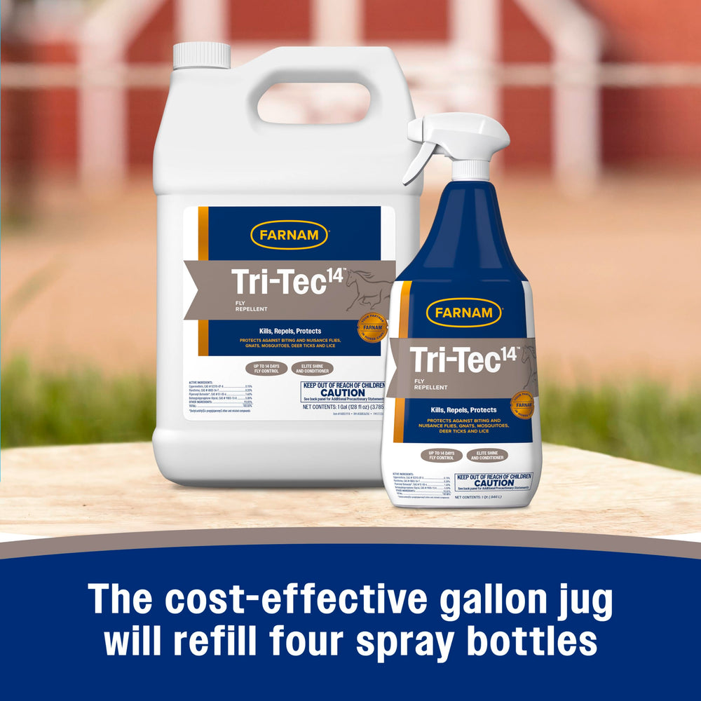 Farnam Tri-Tec 14 on horse coat provides smooth, non-greasy protection
