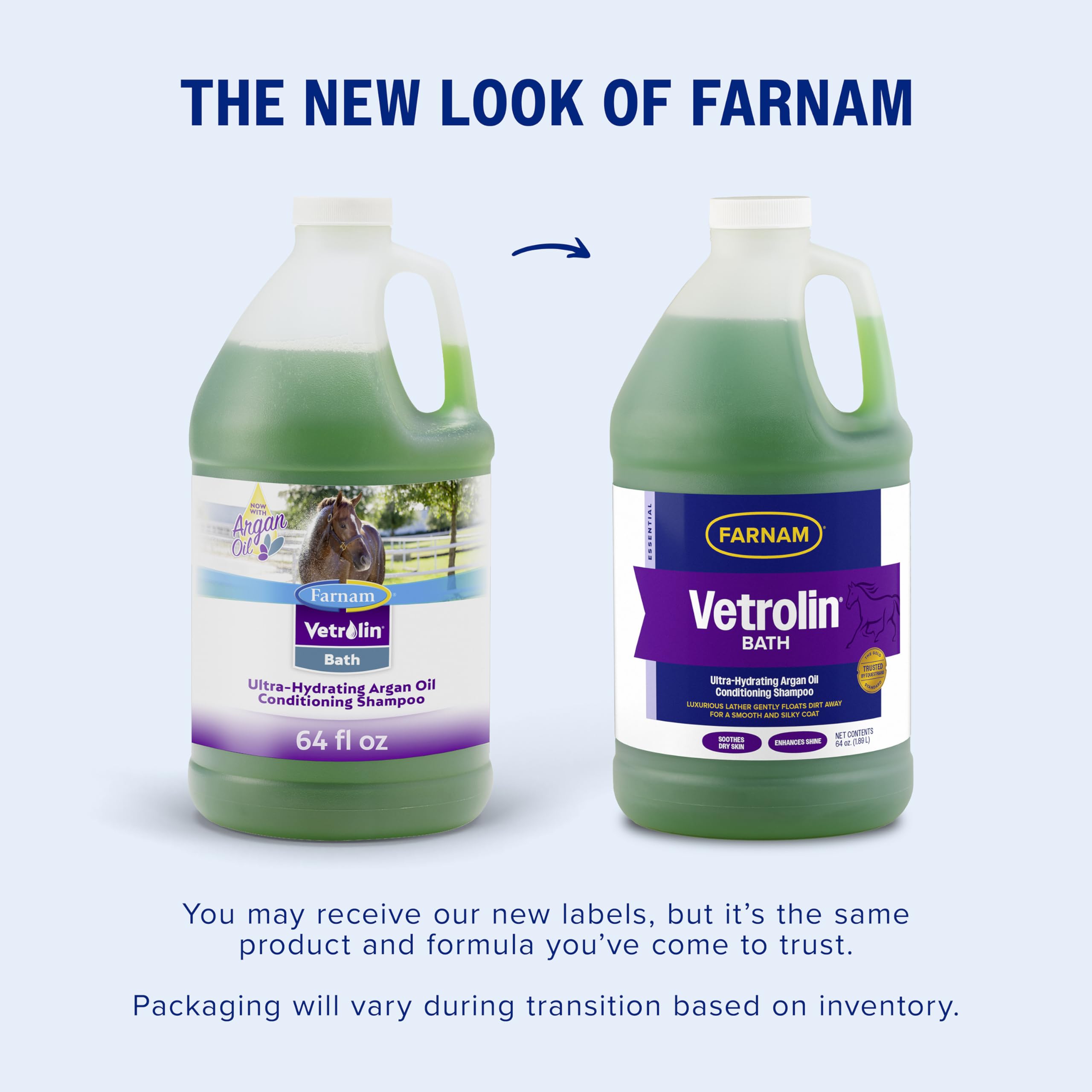 Farnam Vetrolin Bath rich lather lifting dirt during grooming.