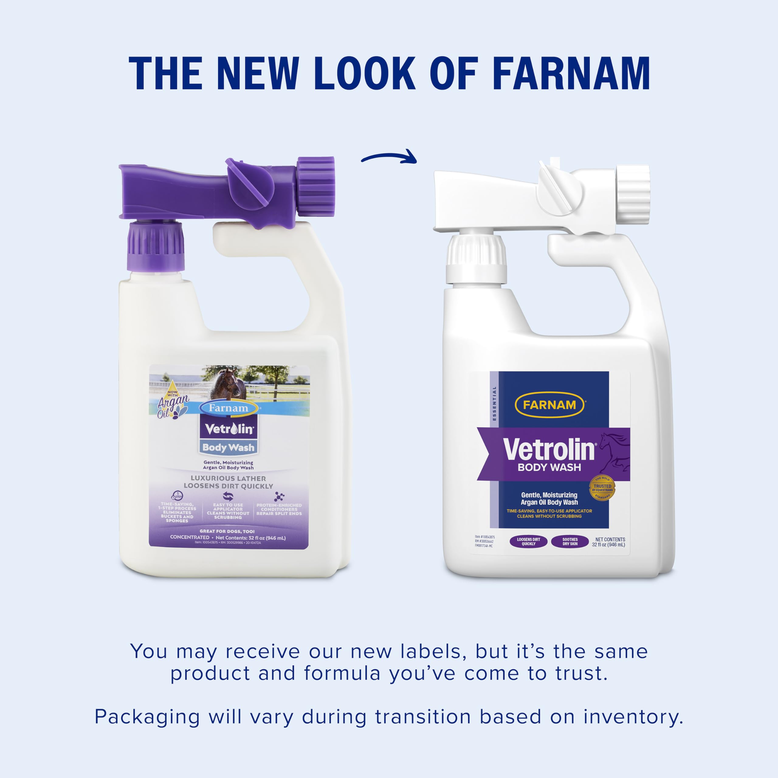 Farnam Vetrolin Body Wash one-step grooming delivers deep clean with minimal effort.