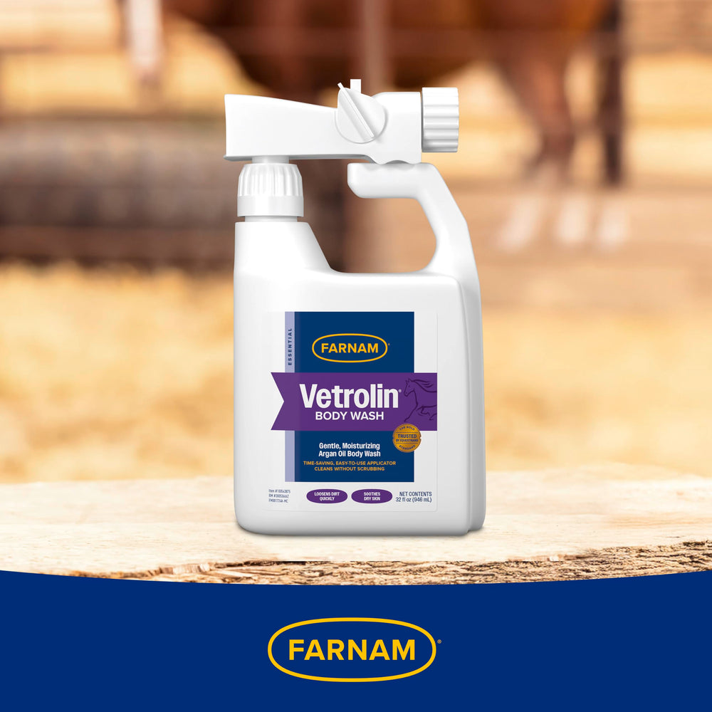 Farnam Vetrolin Body Wash uses a concentrated formula for economical use.