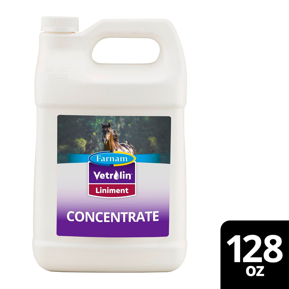 128 oz refill option for extended Farnam Vetrolin liniment care.