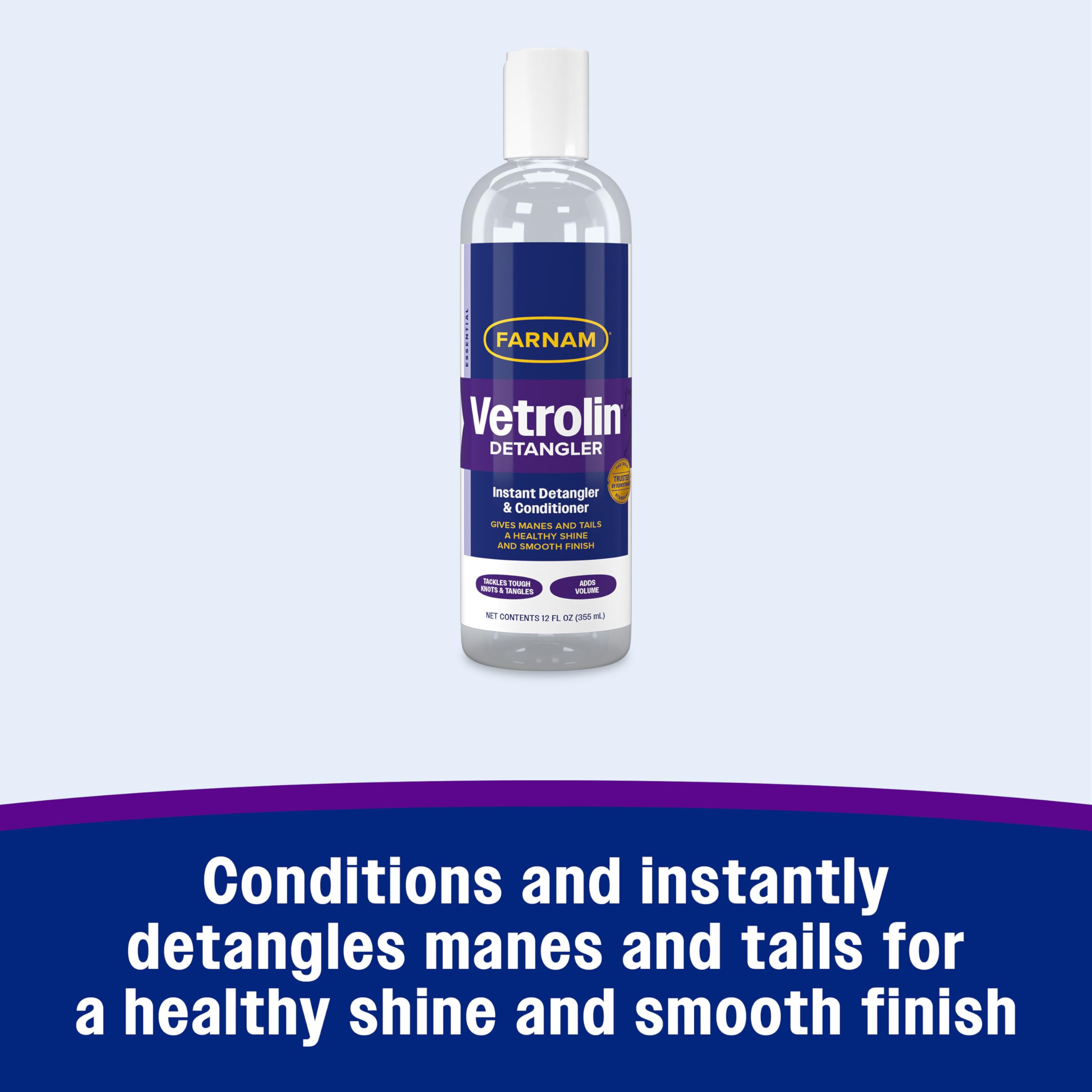 Farnam Vetrolin detangles mane during application for easier brushing
