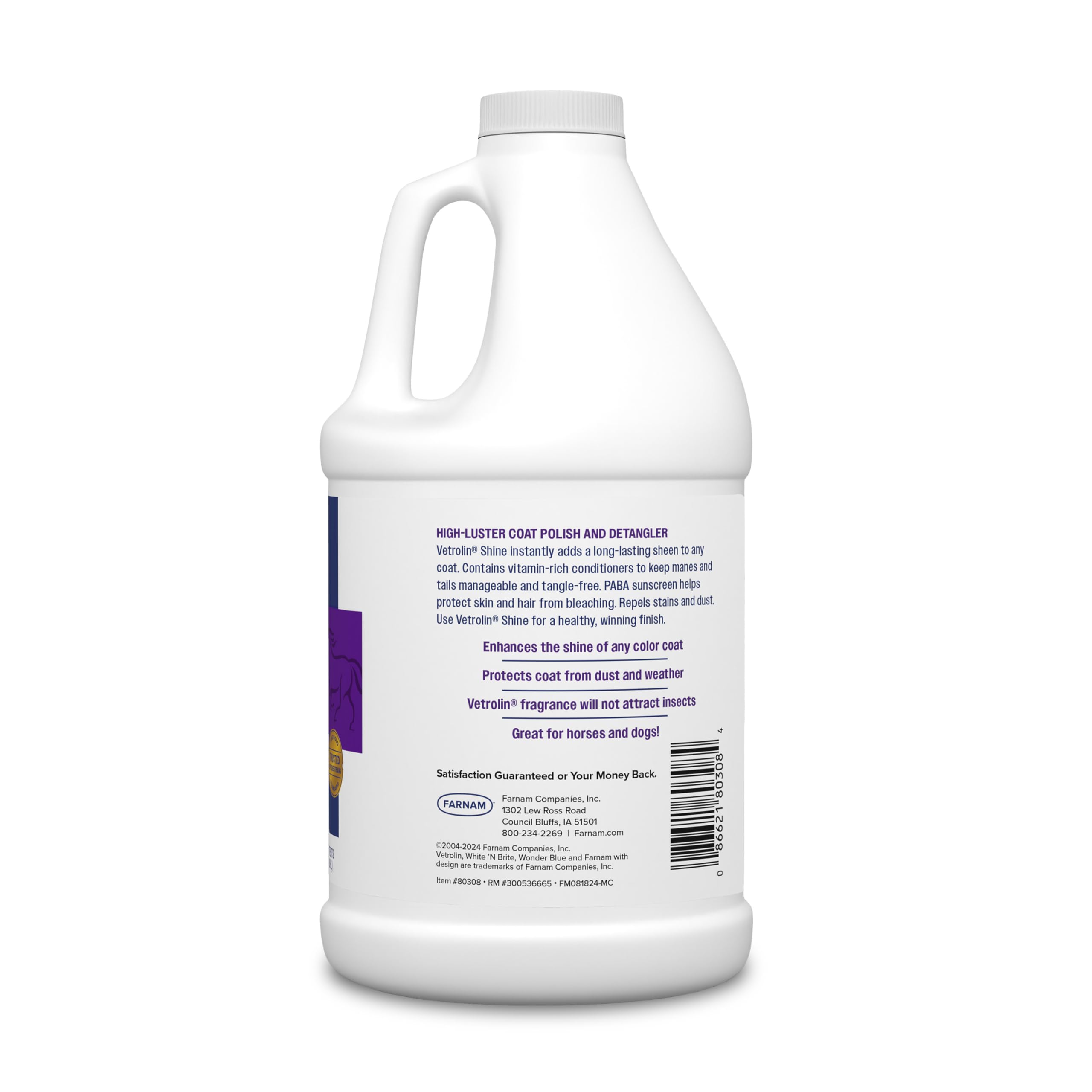 Farnam Vetrolin Shine before and after showing improved shine and texture.