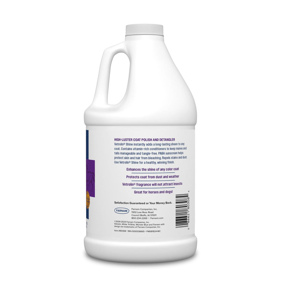 Farnam Vetrolin Shine before and after showing improved shine and texture.