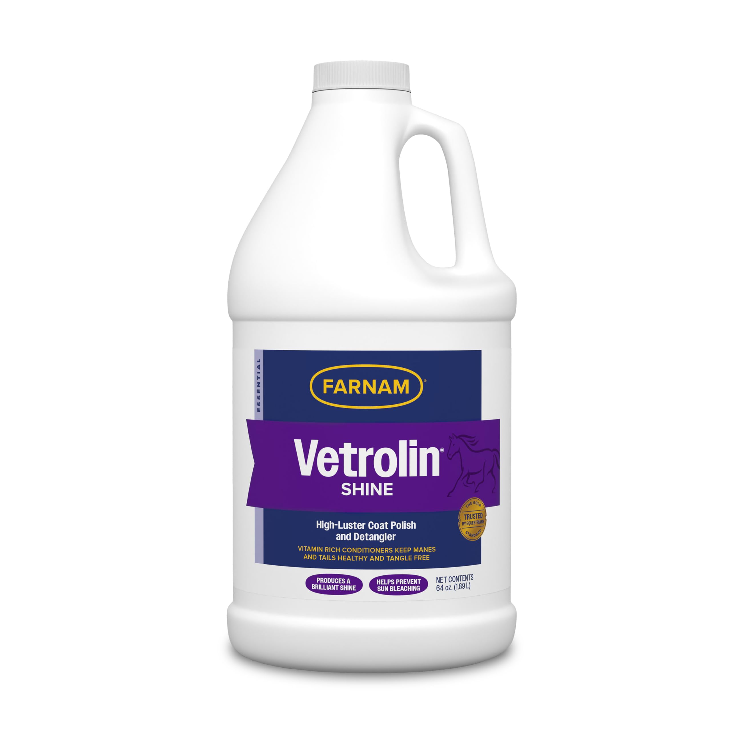 Farnam Vetrolin Shine bottle ready to spray for long lasting coat shine.