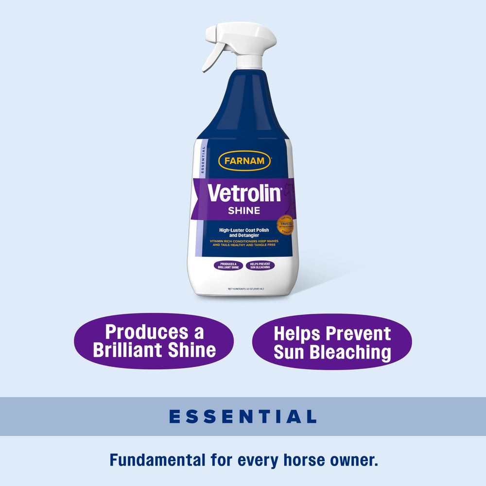 Farnam Vetrolin Shine dry application preserves shine between washes.