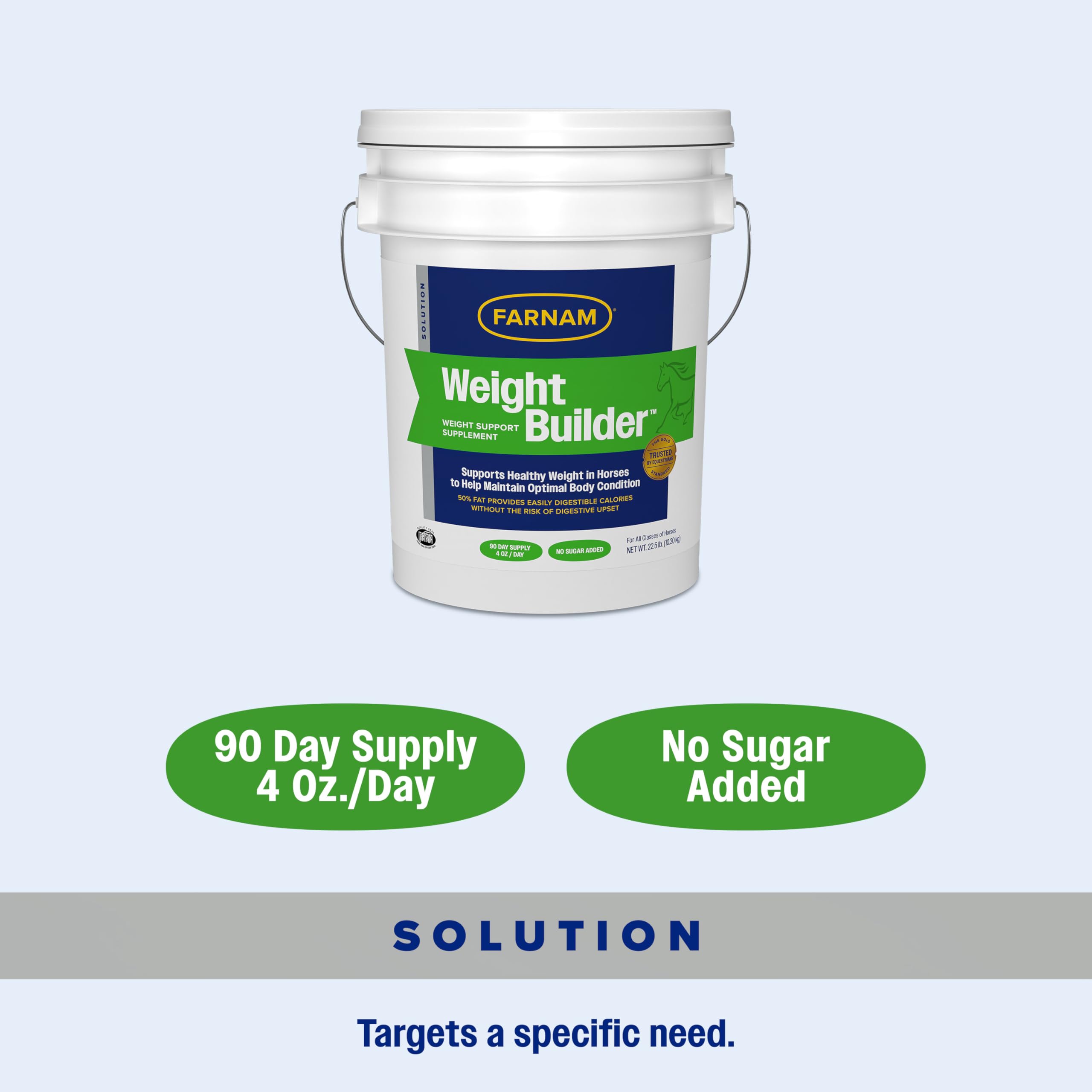 Farnam Weight Builder 90-day supply label for one horse