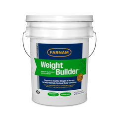 Farnam Weight Builder tub with label showing high-fat formula for added calories