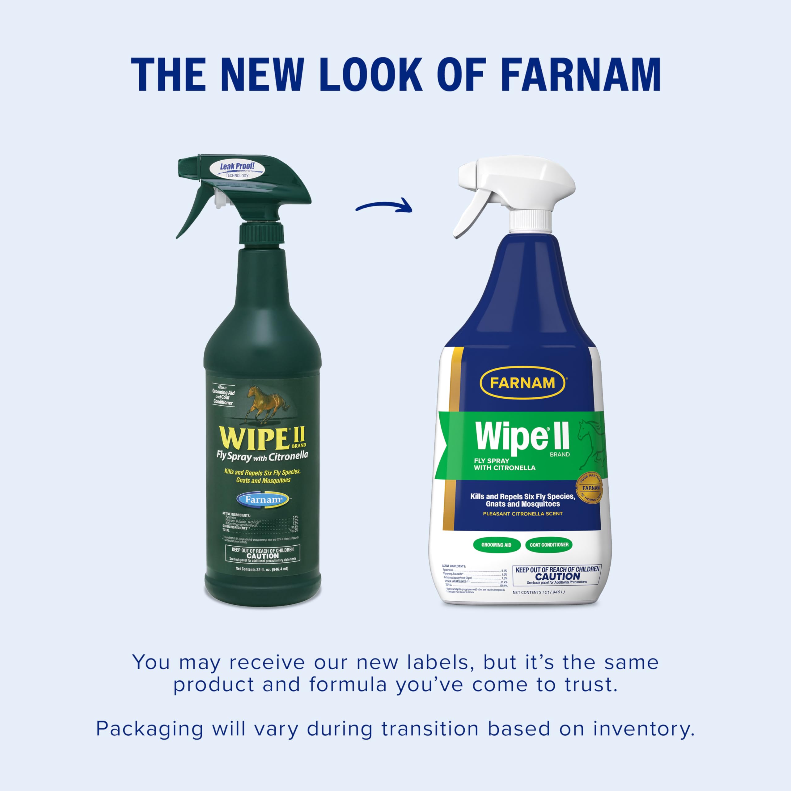 Farnam Wipe II on brushed coat shows even coverage and shine.