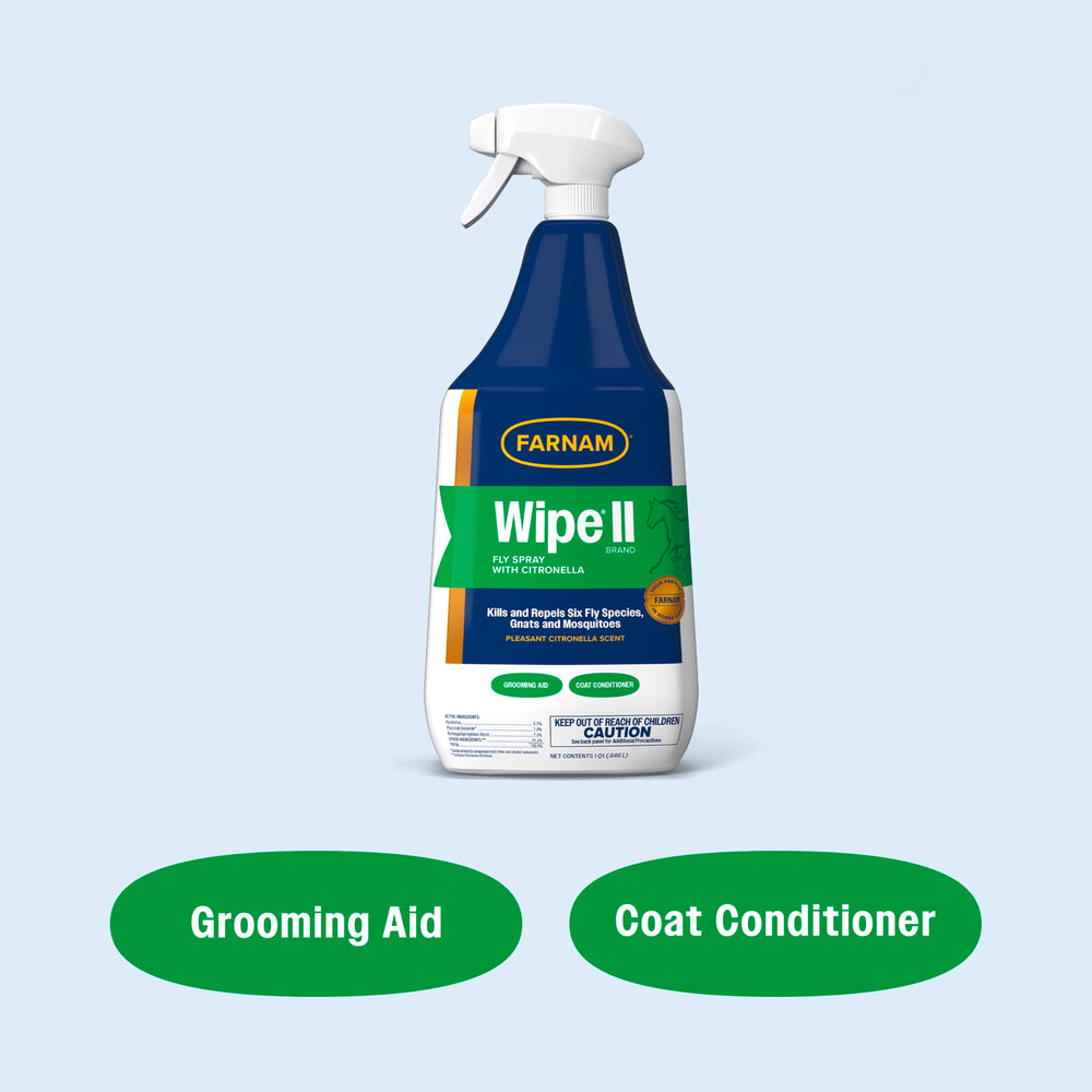 Farnam Wipe II acts fast to paralyze and kill flies.